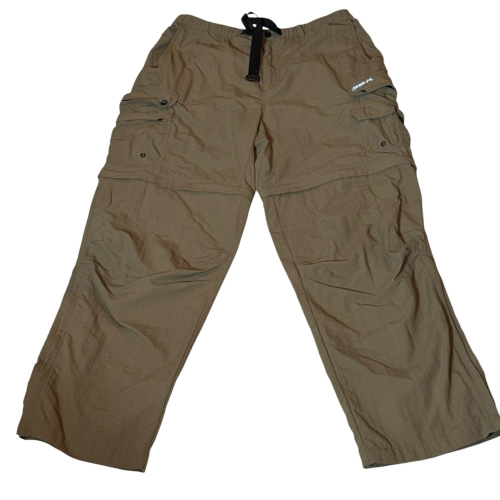 GSX MEN’S CARGO CONVERTIBLE HIKING PANTS – SIZE 40x32, TAN